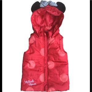 Disney Minnie Mouse Red Hooded Puffer Vest (12MO)